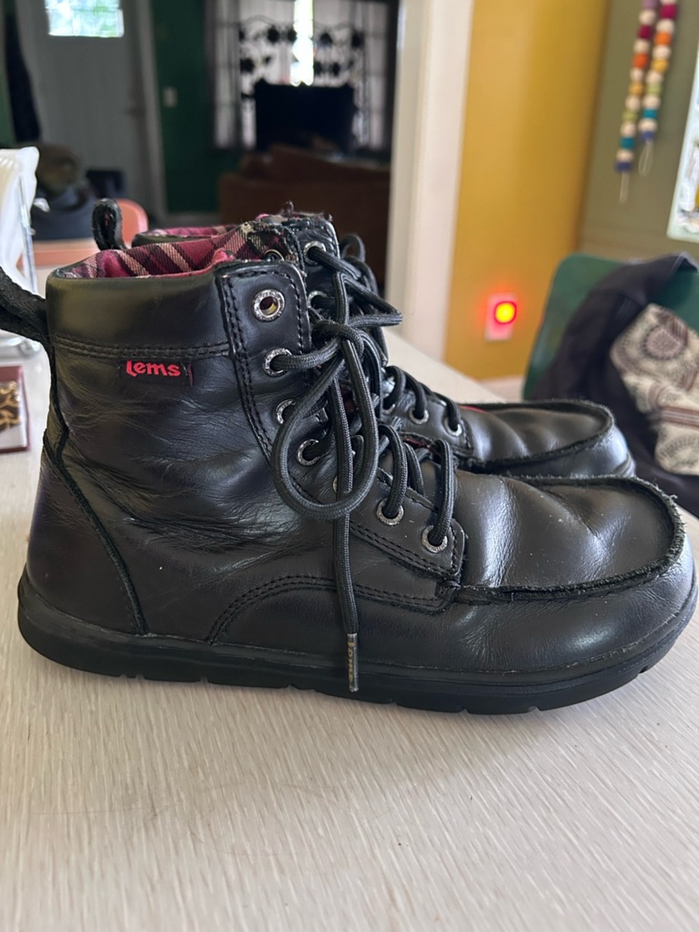 Lems Women's Black Leather Ankle Boots
